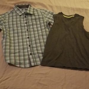 Boys Button Shirt & Tank Top